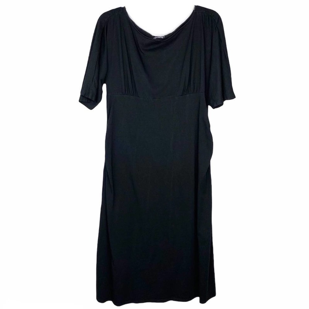 Gap Maternity Black Side Rouched Midi Dress Size Medium